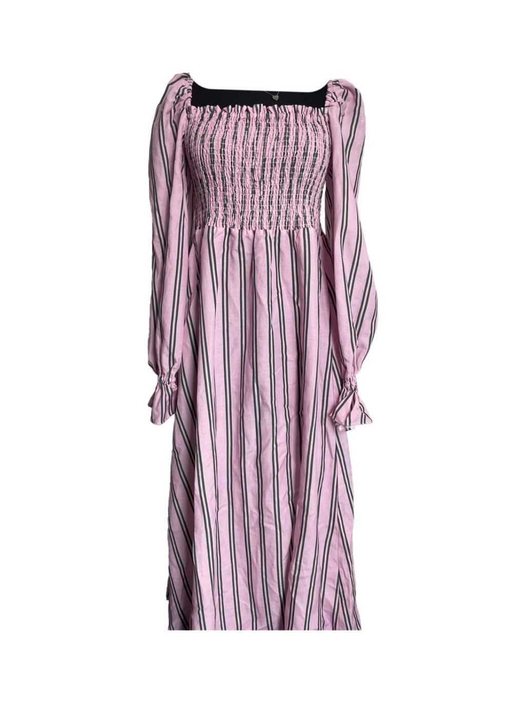 Pink Kitri Striped Smocked Midi Dress - Women